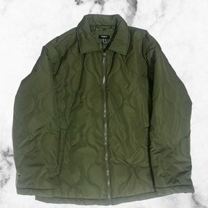 Green puffer jacket